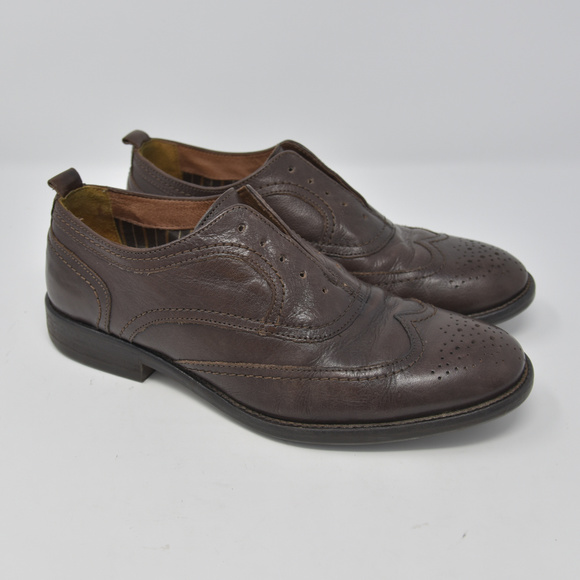 *J&M EST 1850 Brown Leather Sz 10 Wingtip Oxford main image 7